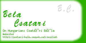 bela csatari business card